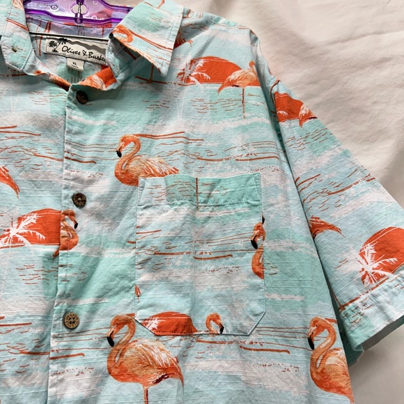 Oliver & Burke Flamingo Button Down Shirt Size XL - Picture 2 of 11